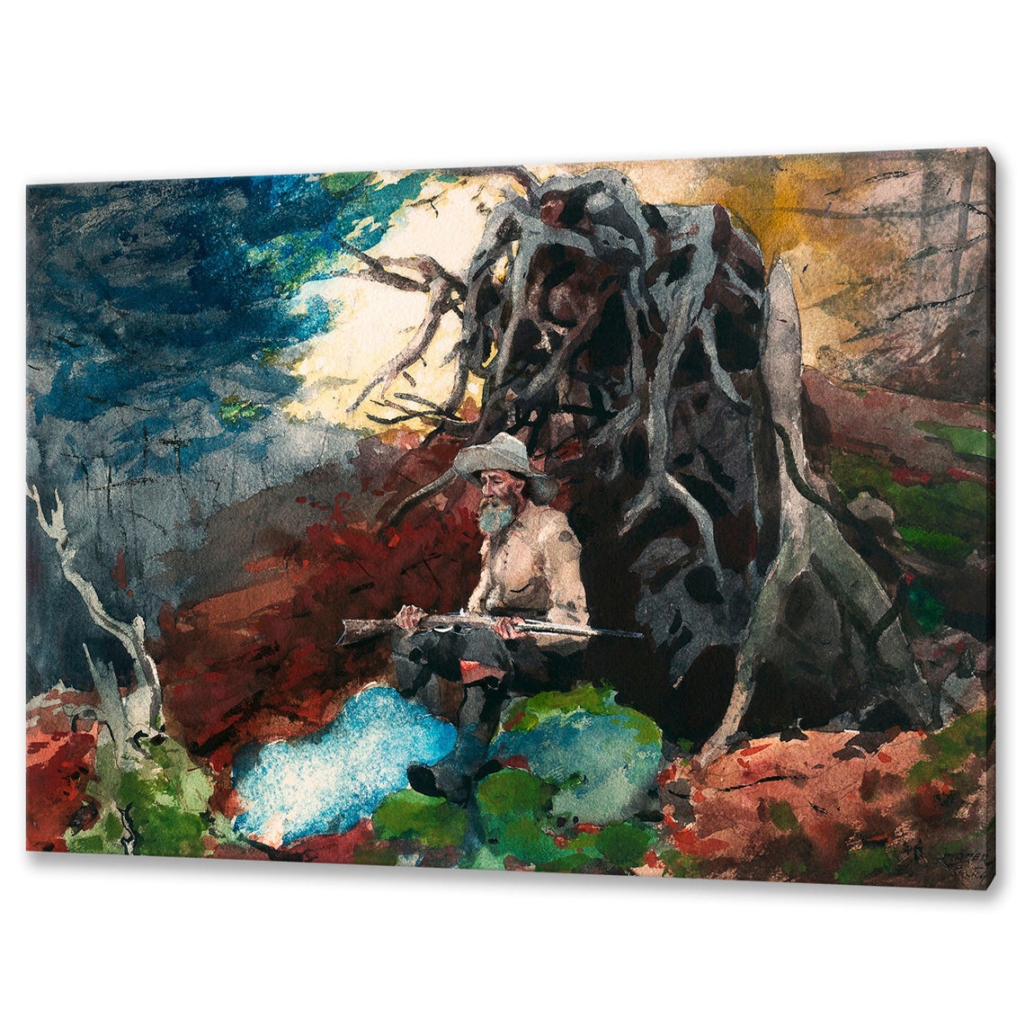 Winslow Homer Campfire Adirondacks 1892 Night Hunting Scene Art Print