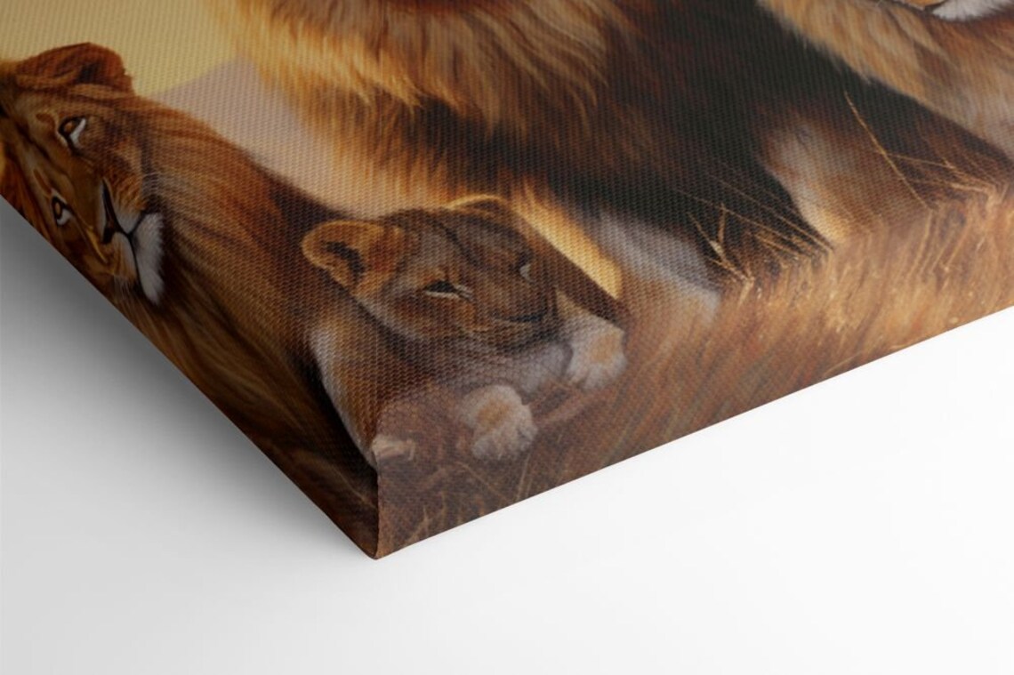 Lion Family At Sunset Print Wild Cats Inspired Art Enchanting Animals Wall Art Wildlife Home Decor Majestic Animals Picture Print - Image 2