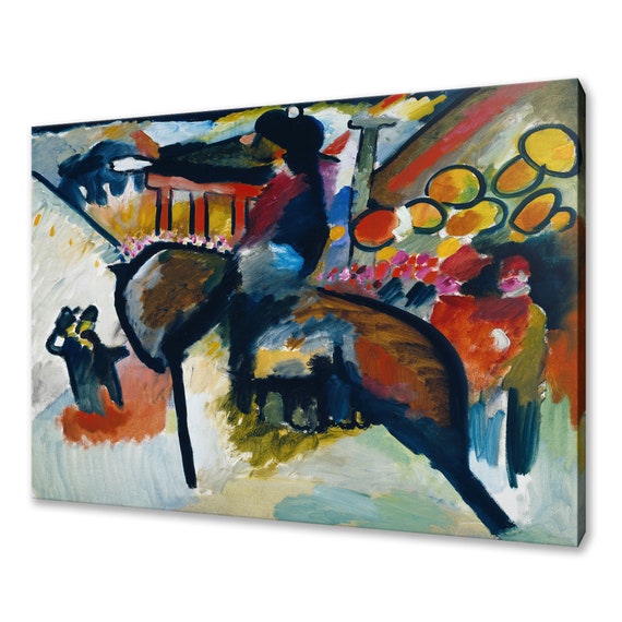 Wassily Kandinsky Impression Iv Gendarme 1911 Classic Design Abstract Decor Reproduction Print Wall Art