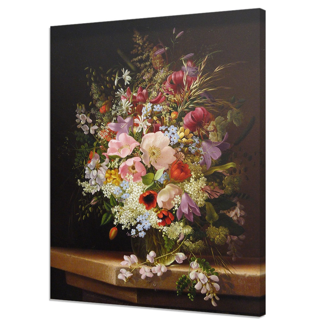 Still Life Of Flowers 1868 Victorian Bouquet Of Flowers Fine Art Print Vintage Oil Painting Print Antique Botanical Wall Decor