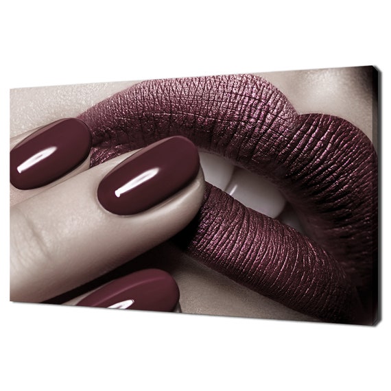 Shiny Nails Lips Sexy Erotic Fashion Woman Modern Design Print Wall Art Picture