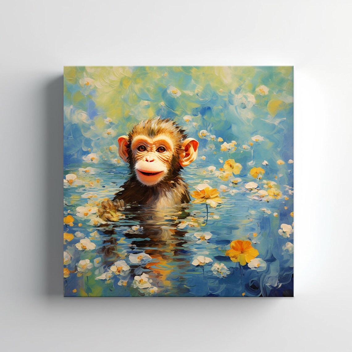 Monkey Having A Bath, Gift for Monkey Lover - Image 3
