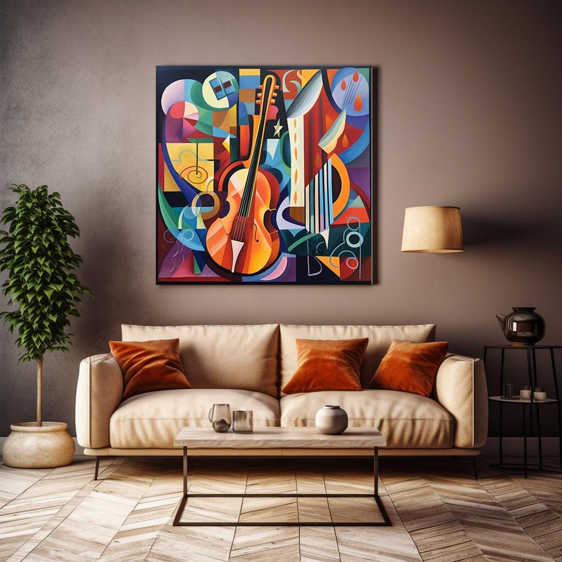 Cubist Cello Abstract Colorful Modern Art Music Instrument Poster - Image 4