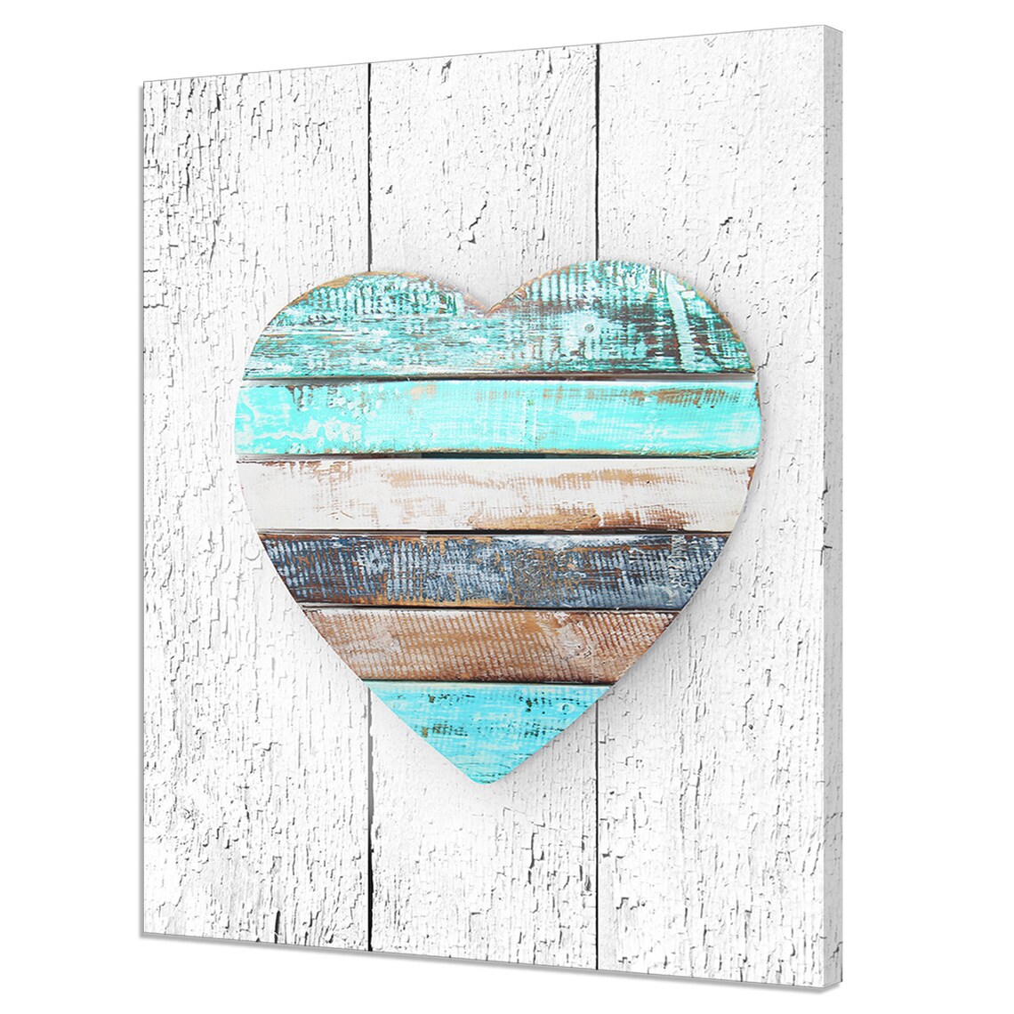 Vintage Heart On Grunge Wooden Board Art Print