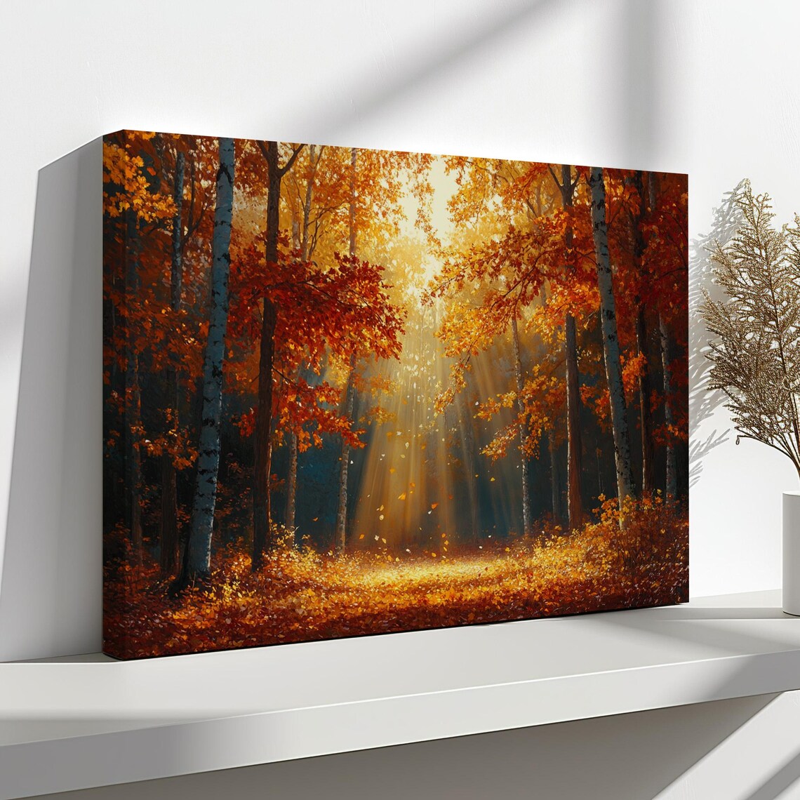 Magical Autumn Forest, Vintage Countryside Farmhouse Art Print - Image 4