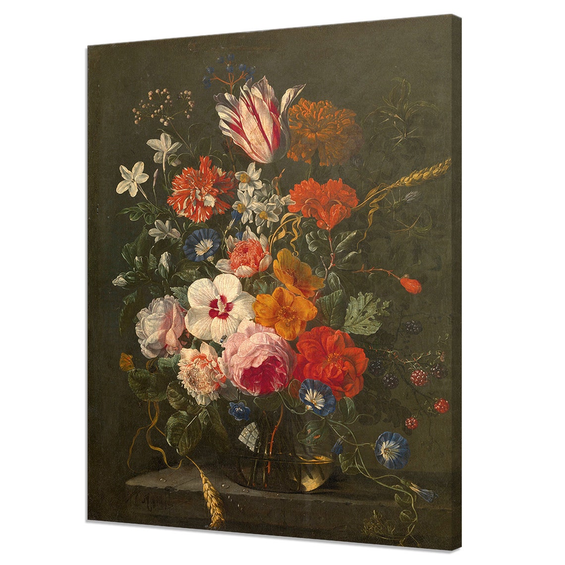 Still Life Flowers In A Vase Victorian Bouquet Of Flowers Fine Art Print Vintage Oil Painting Print Antique Botanical Wall Decor