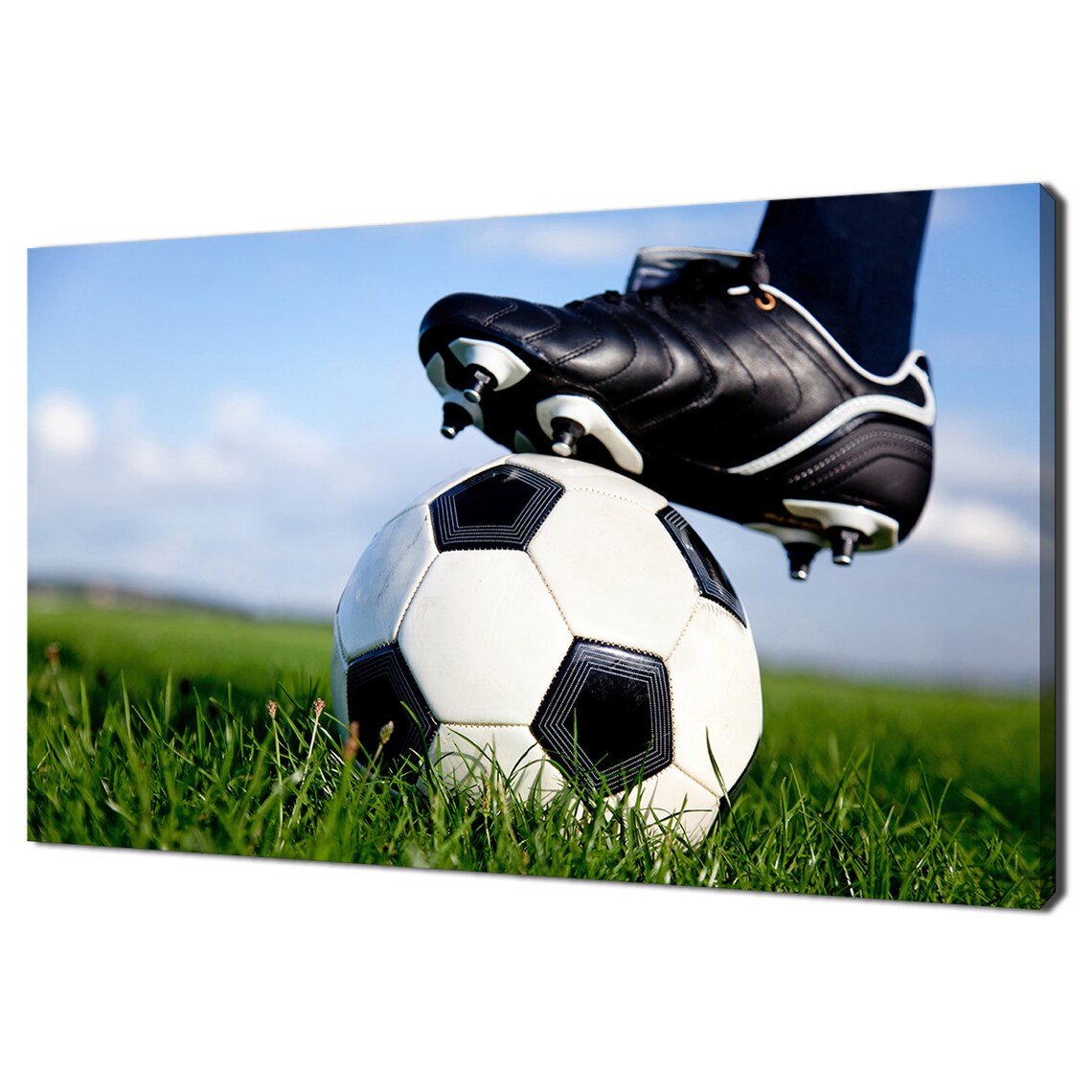 Soccer Player Cleat On Ball Kickoff Grass Field Sports Poster