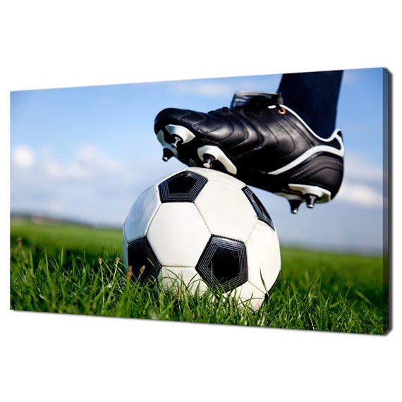 Football Player Ball Soccer Ball At The Kickoff Of A Game Modern Sport Design Home Decor Print Wall Art Picture