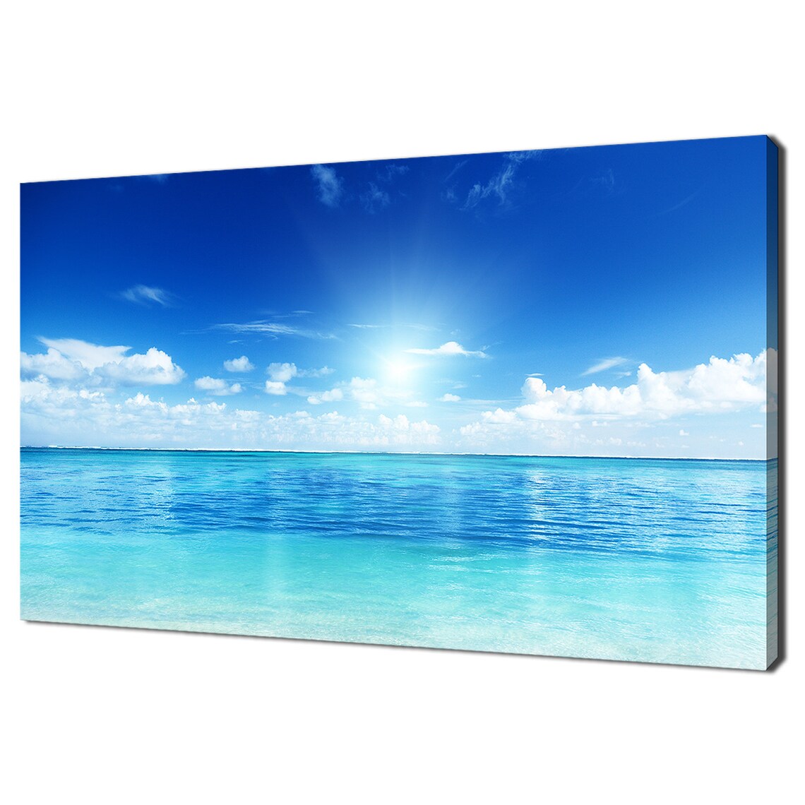 Blue Clear Ocean Water and Sky Modern Design Art Print