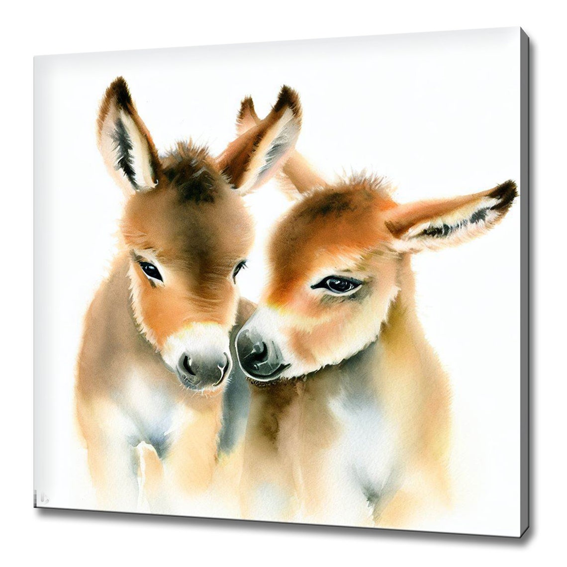 Cute Baby Goats Donkeys Watercolor Art Nine Panel Nursery Poster - Image 4