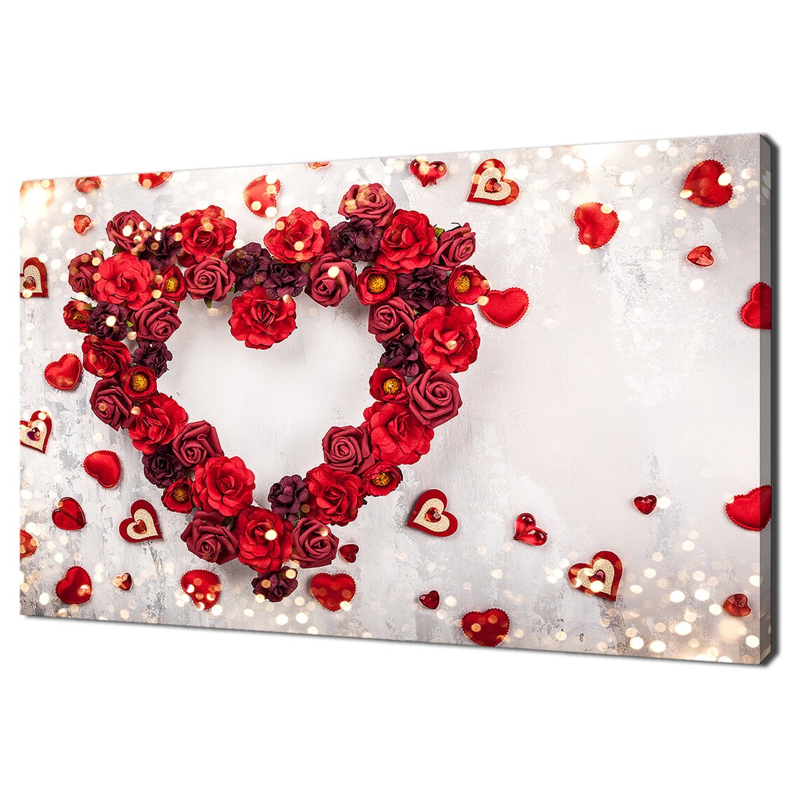 Red Roses Heart Modern Design, Wall Art Print