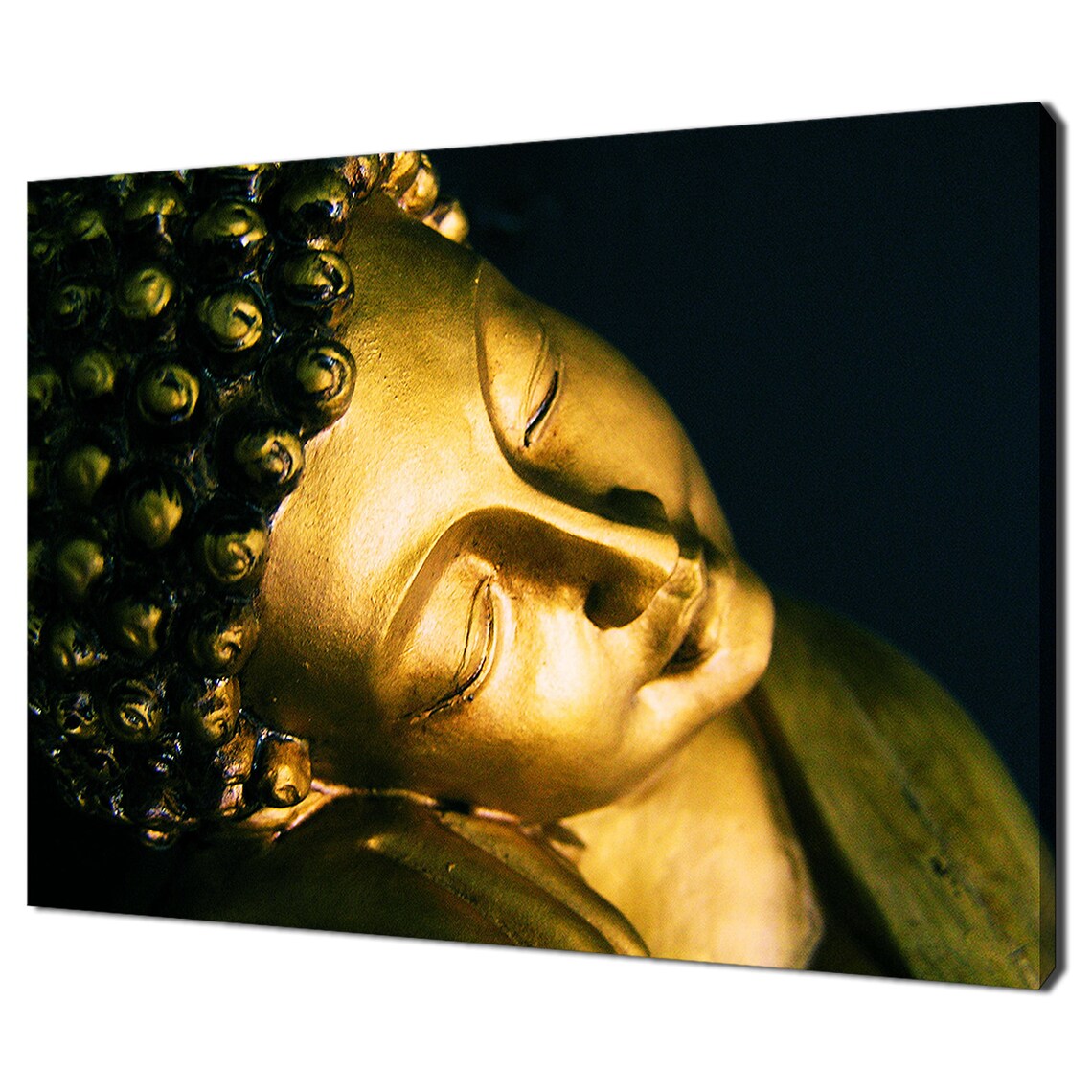 Golden Buddha Statue, Modern Spiritual Wall Art Print