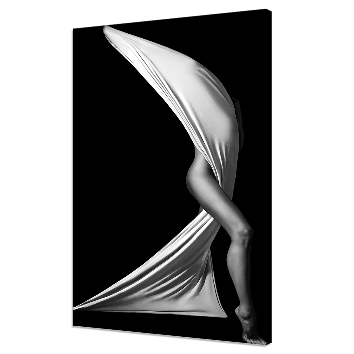 Sexy Woman With White Scarf, Modern Art Print