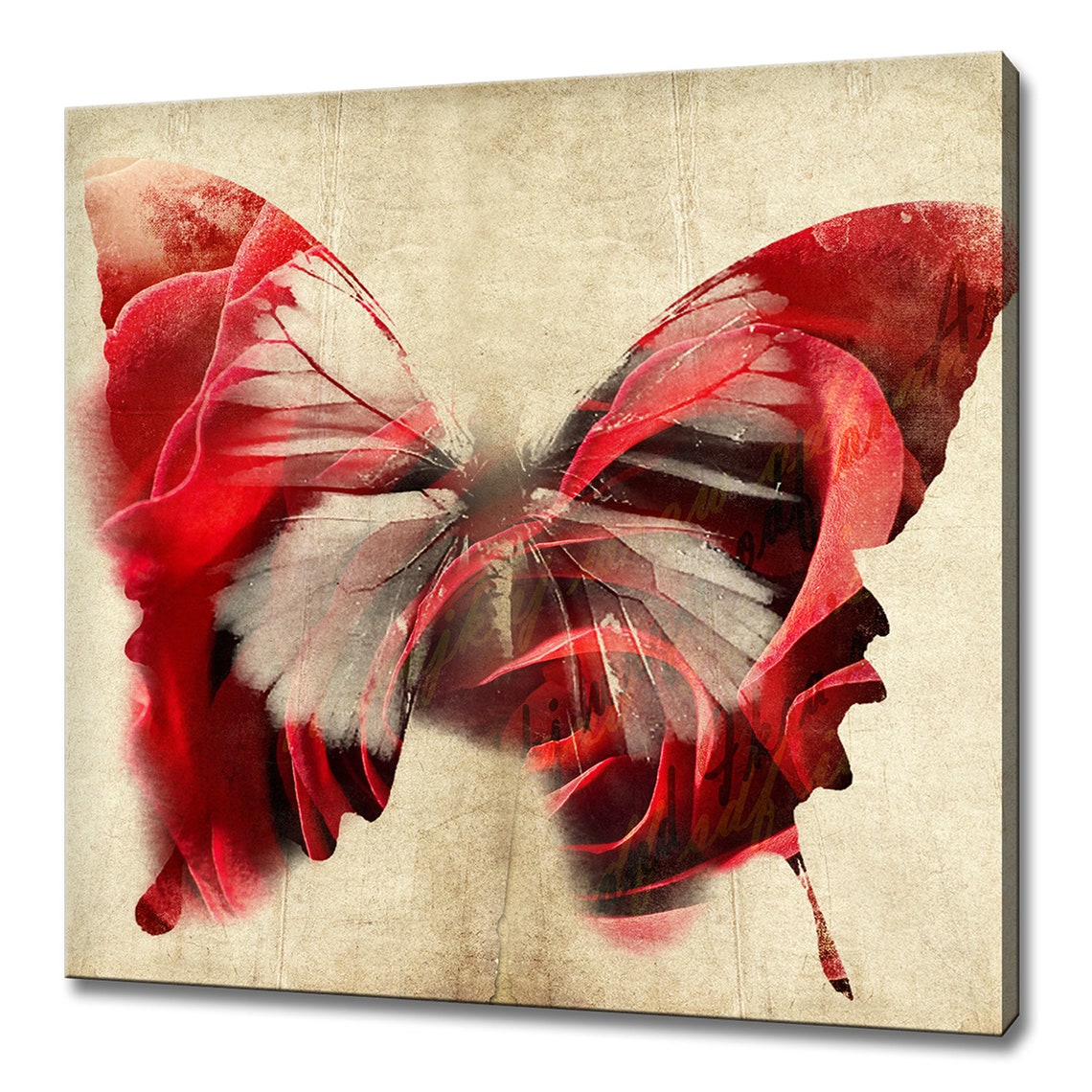 Beautiful Abstract Red Butterfly Modern Design Home Decor Print Wall Art Picture Wall Hanging