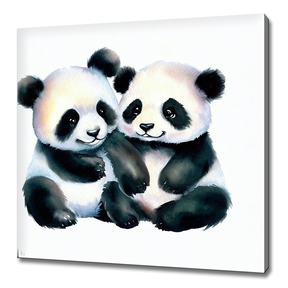 Cute Baby Animals Nine Panel Piglet Panda Giraffe Nursery Art Print - Image 4