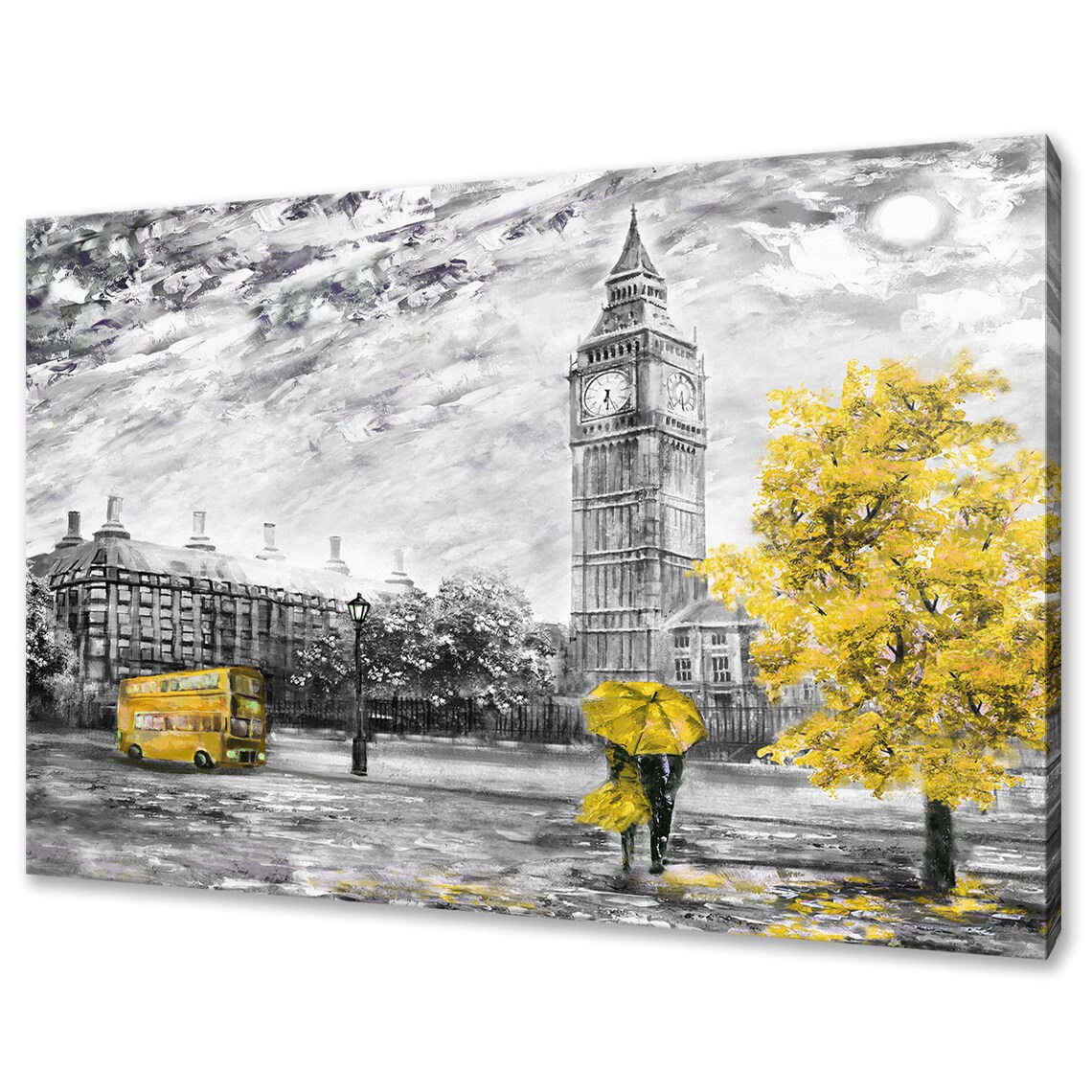 London Streets View, Oil Painting Style Wall Art Print