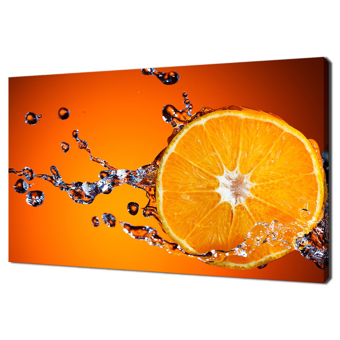 Orange Slice Fruit Water Splash Kitchen Modern Design Home Decor Print Wall Art Picture