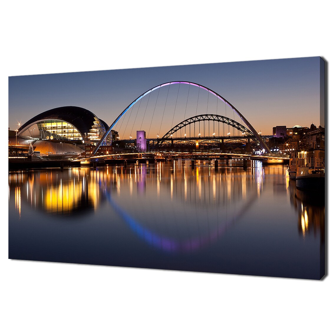 Newcastle Gateshead Millennium Bridge At Night Art Print