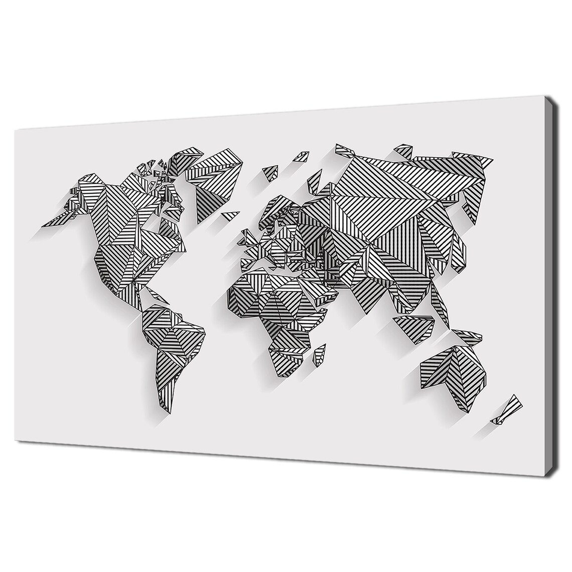 Low Poly Abstract Geometrical World Map, Modern Design