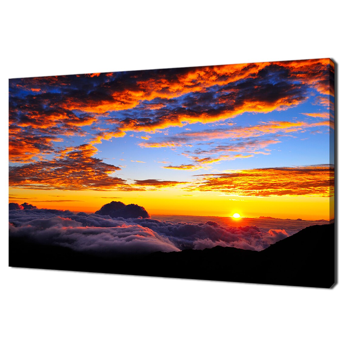 Sunset Above The Clouds Modern Landscape Art Print