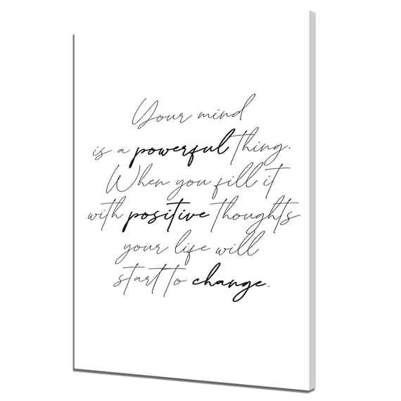 Your Mind Is A Powerful Thing Typography Handwritten Inspirational Abstract Modern Design Decor Print Wall Art Picture