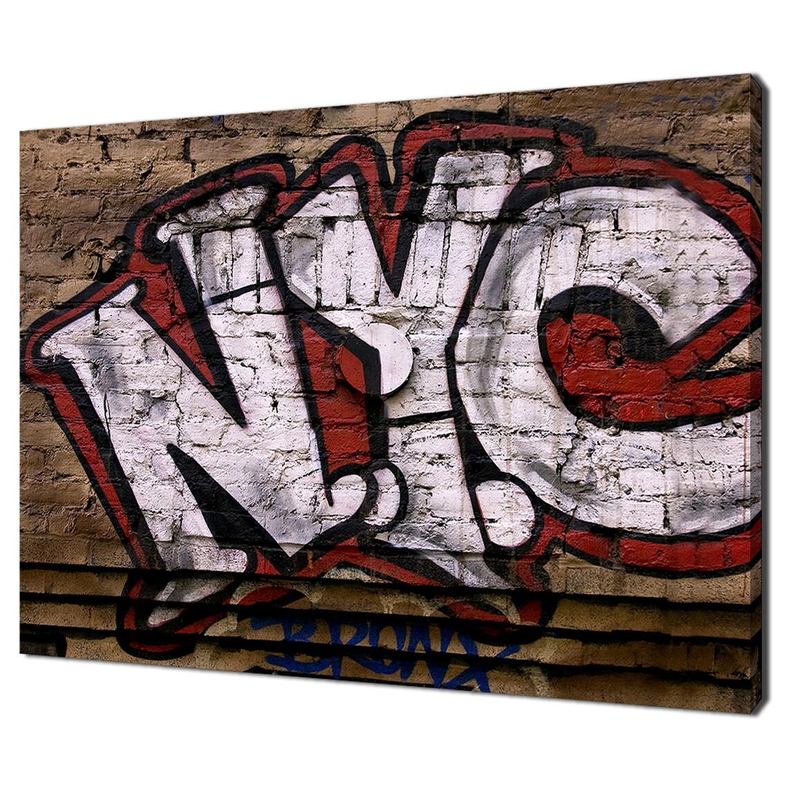 NYC Graffiti Brick Wall Red White Urban Street Art Photography Poster