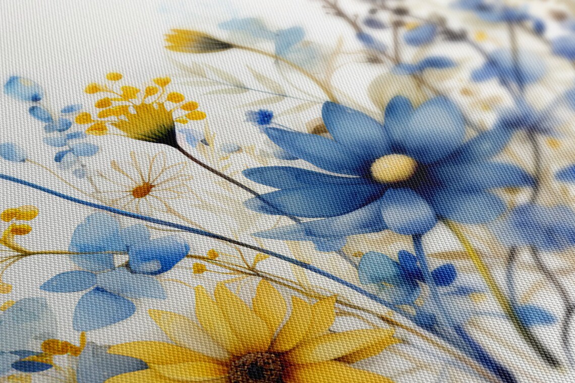 Spring Wildflowers Meadow Watercolor Print, Modern Home Decor - Image 3