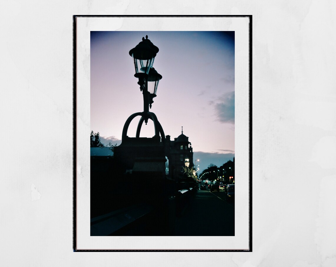 Victorian Street Lamp Dusk Silhouette Moody Photography Poster