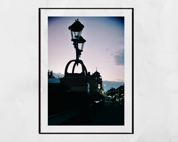 Victorian Street Lamp Dusk Silhouette Moody Photography Poster