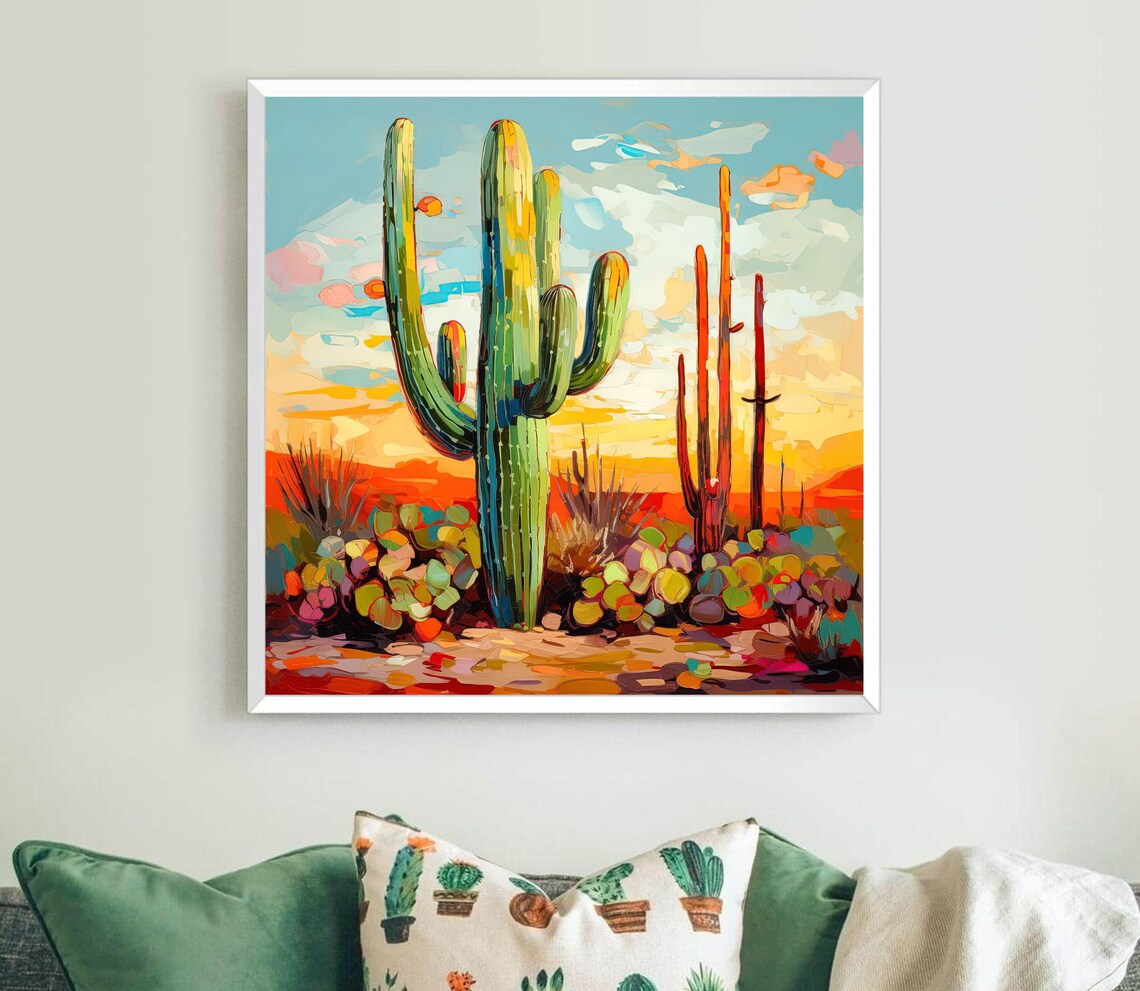 Saguaro Cactus Art Print, Desert Botanical Decor - Image 5