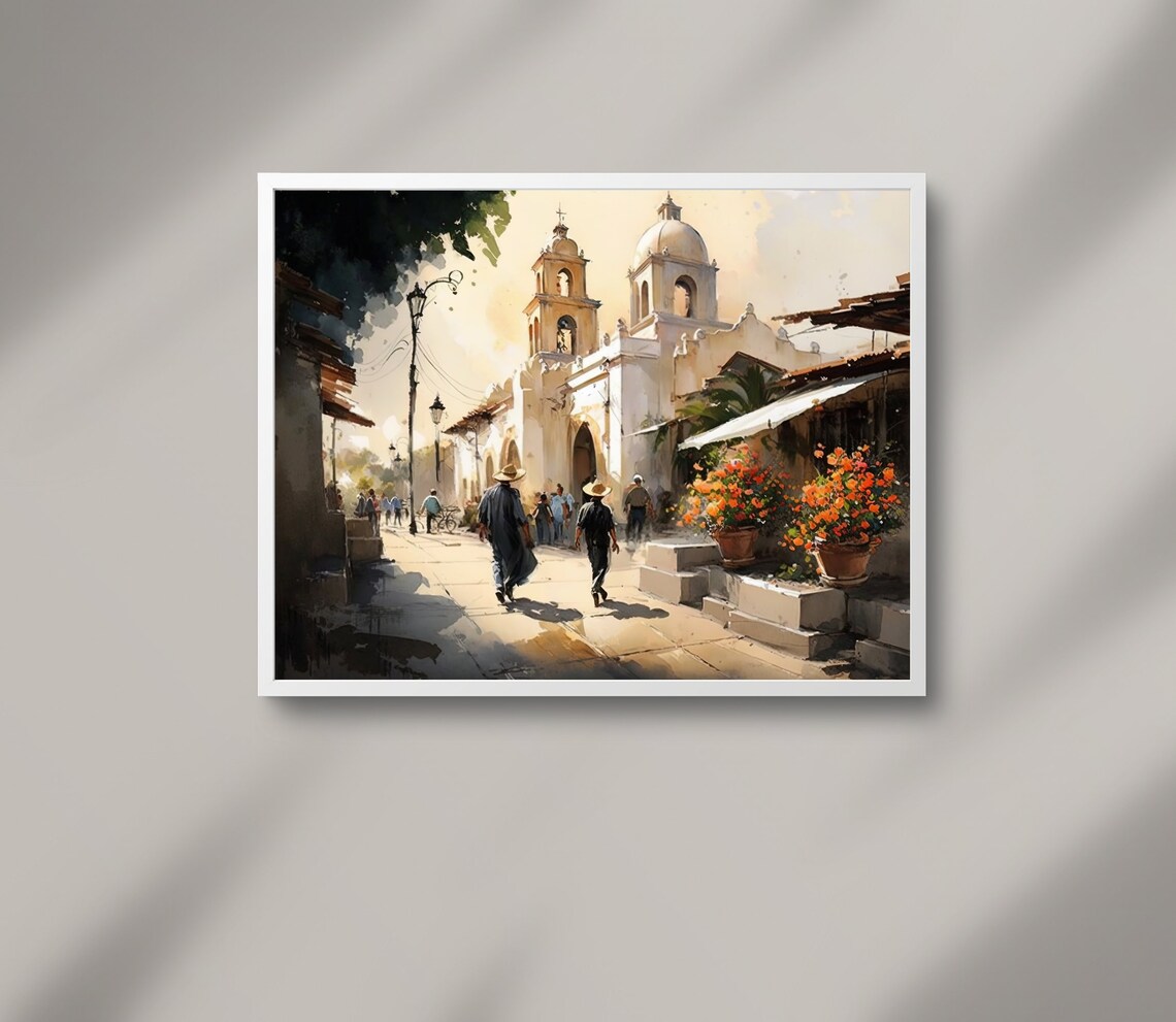 Guanajuato Mexican Town Art Print, Village Scene - Image 3