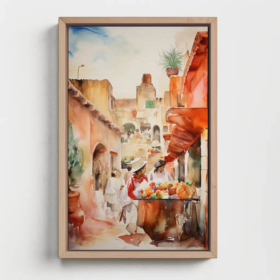 Mexican Town Street Watercolor Art Print, Mexico - Image 5