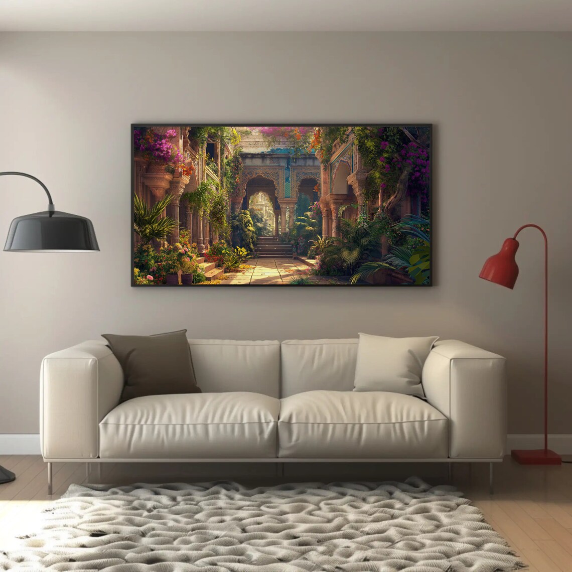 Indian Haweli Courtyard, Indian Palace Art Print - Image 3
