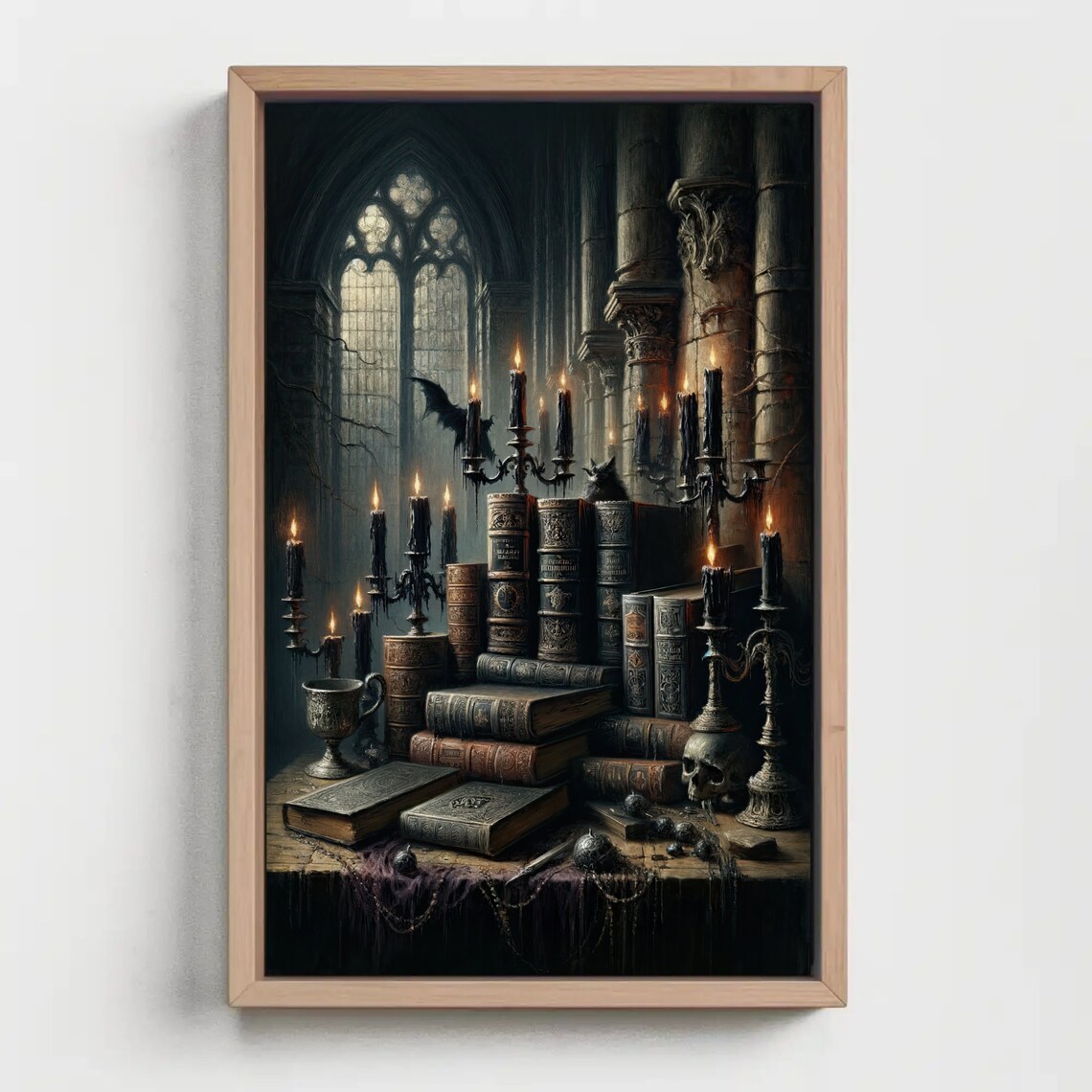 Books Gothic Library, Dark Academia Wall Art Print - Image 4