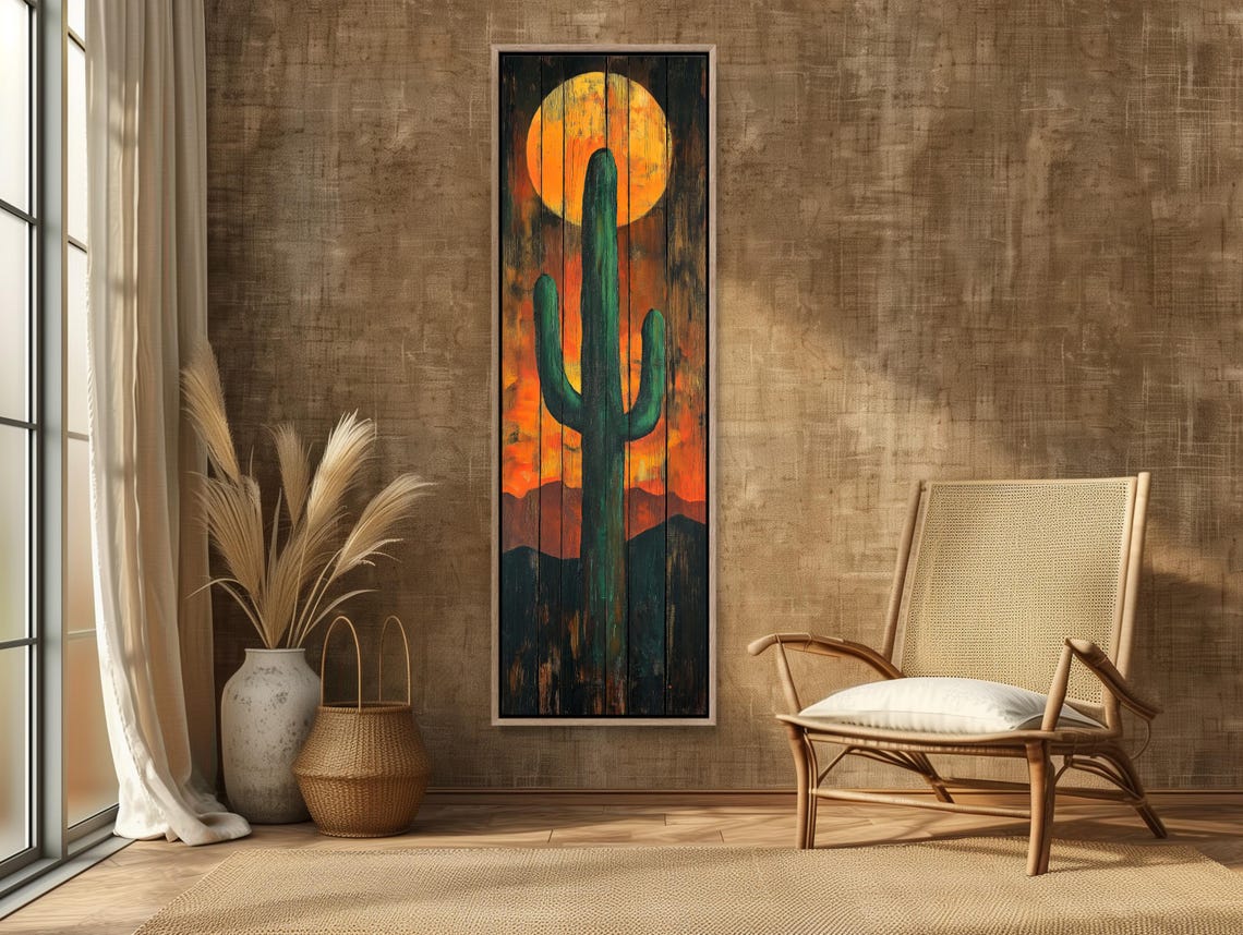 Saguaro Cactus At Sunset Tall Vertical Desert Landscape Poster - Image 3