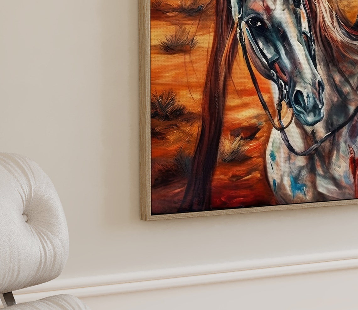 Skeleton Cowboy Riding a White Horse Through Desert Sunset Poster - Image 5