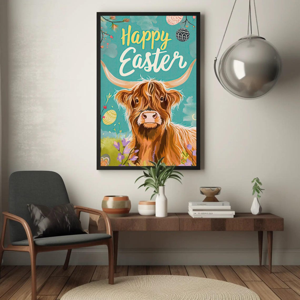 Highland Cow Easter Gift Print - Image 2