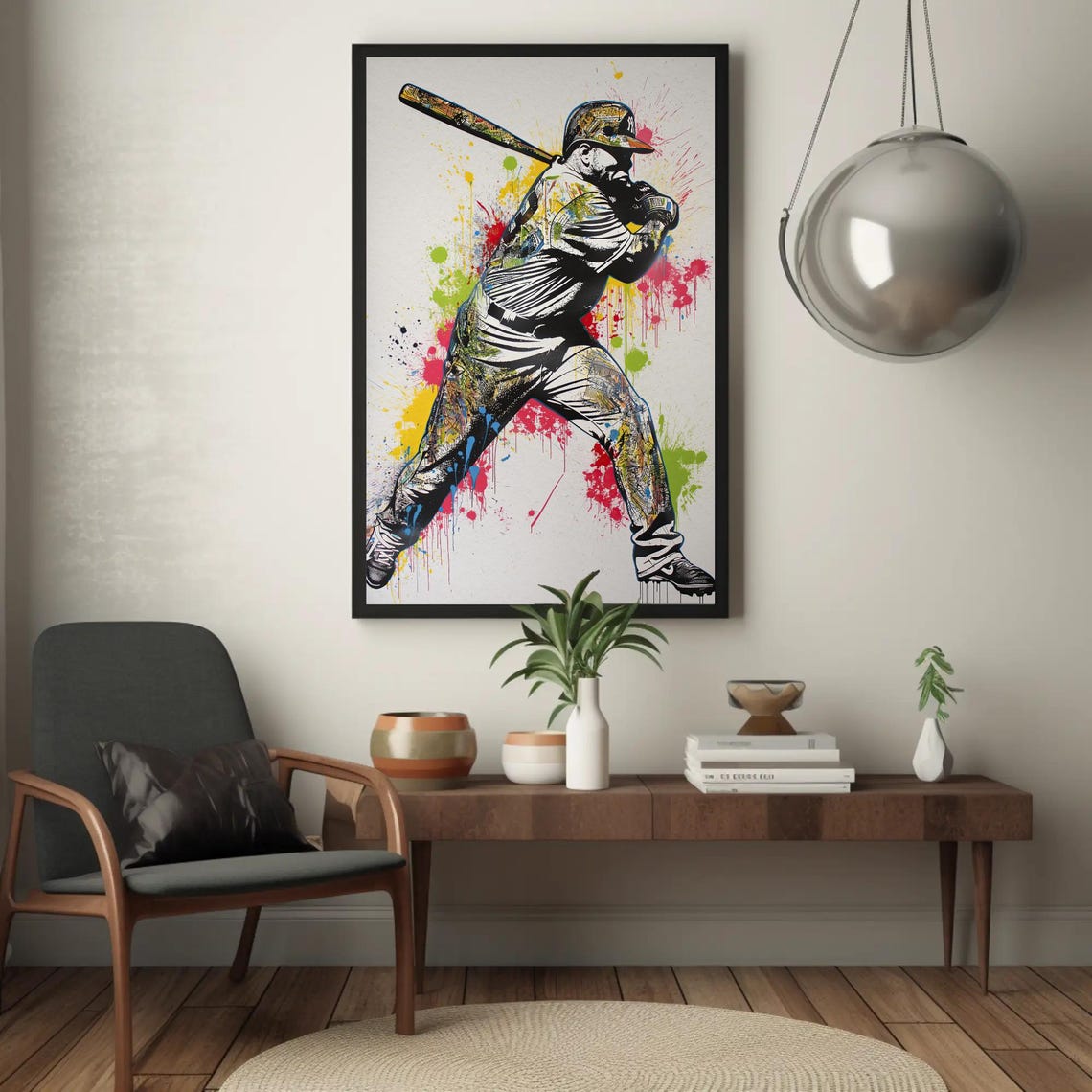 Babe Ruth Graffiti Print Man Cave Decor Babe Ruth Print Baseball Legend Wall Art Sports Lover Framed Babe Ruth Artwork - Image 4