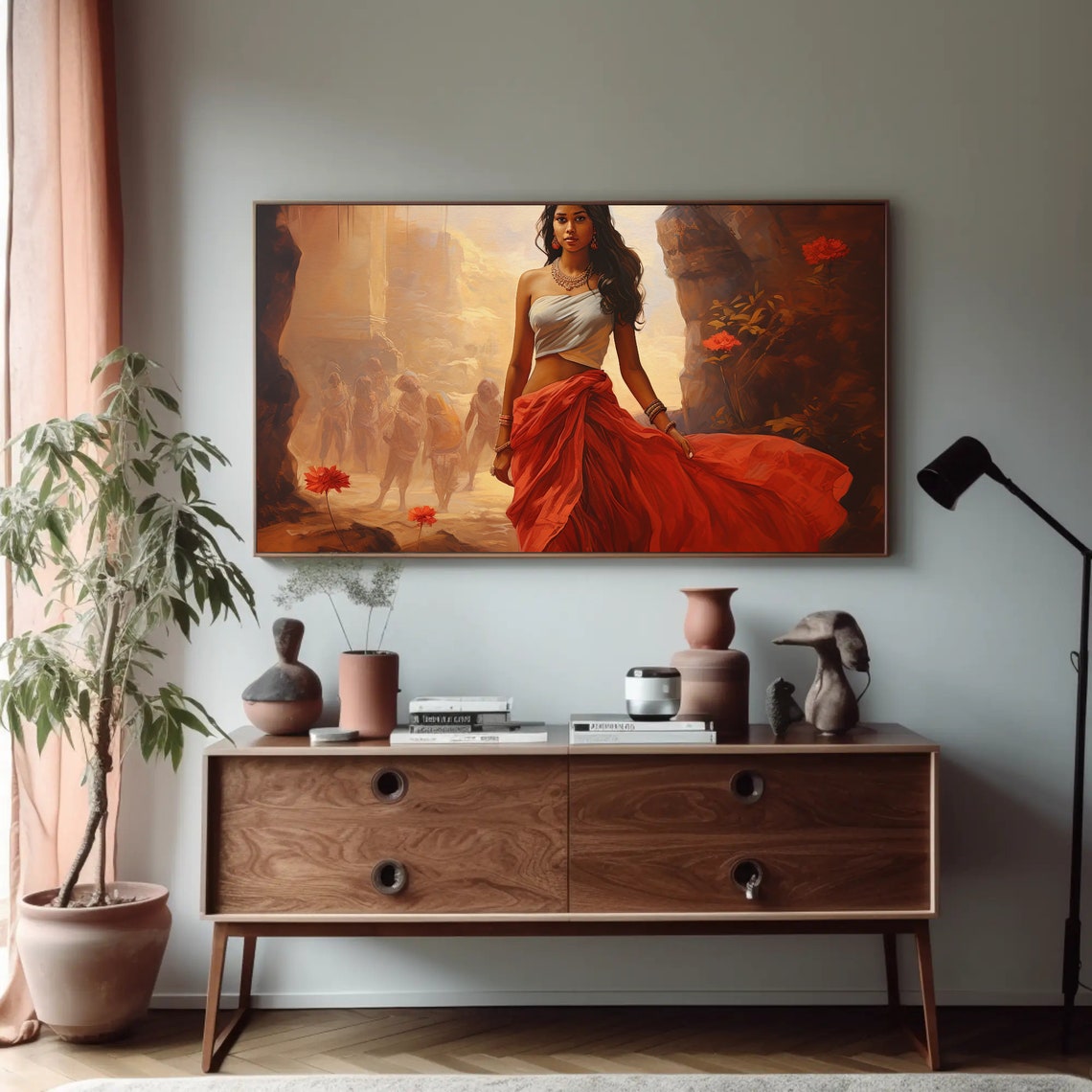 Indian Brown Girl Print Indian Woman Art Extra Large Wall Art Desi Art South Asian Art I Indian Art Antarmada Art - Image 2