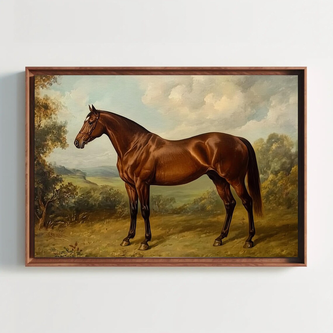 Vintage Horses, Equestrian Oil-Painting Art Print