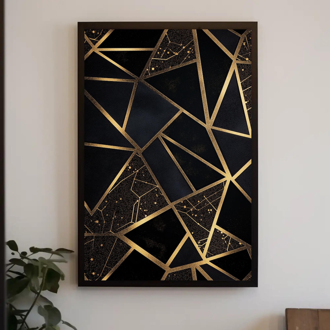 Luxury Black And Gold Geometric Abstract Art Deco Style Poster