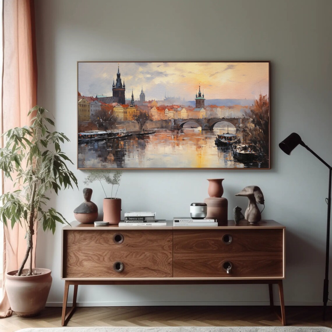 Prague Cityscape Painting, Historic Capital Travel Poster - Image 5