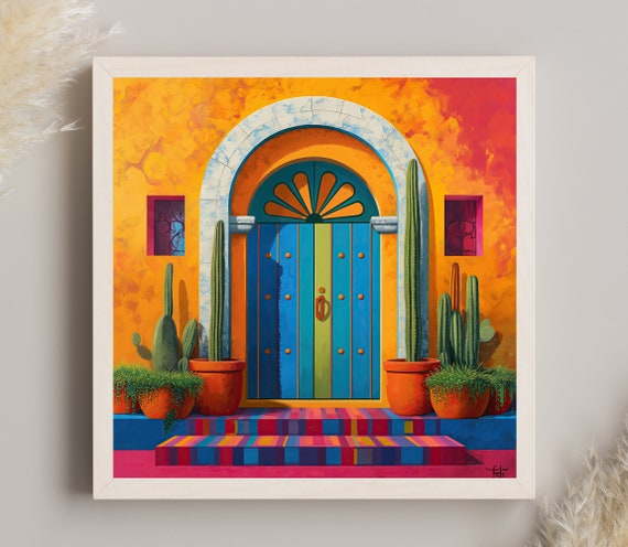 Mexico Wall Art Mexican Door Print Bedroom Wall Art Mexico Architecture Print Mexican Wall Art Ready To Hang