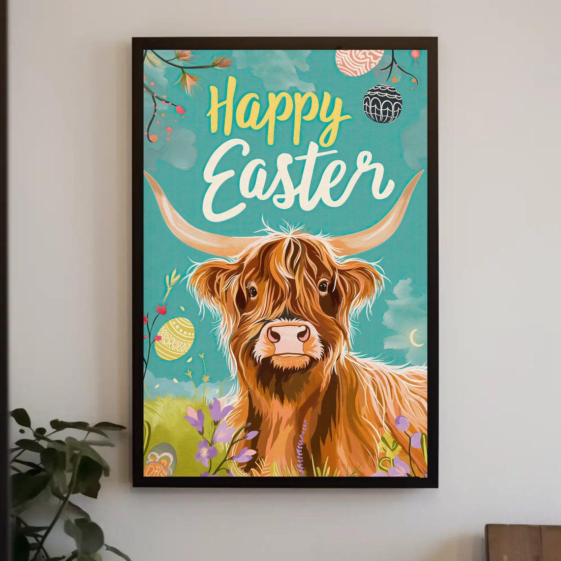 Highland Cow Easter Gift Print