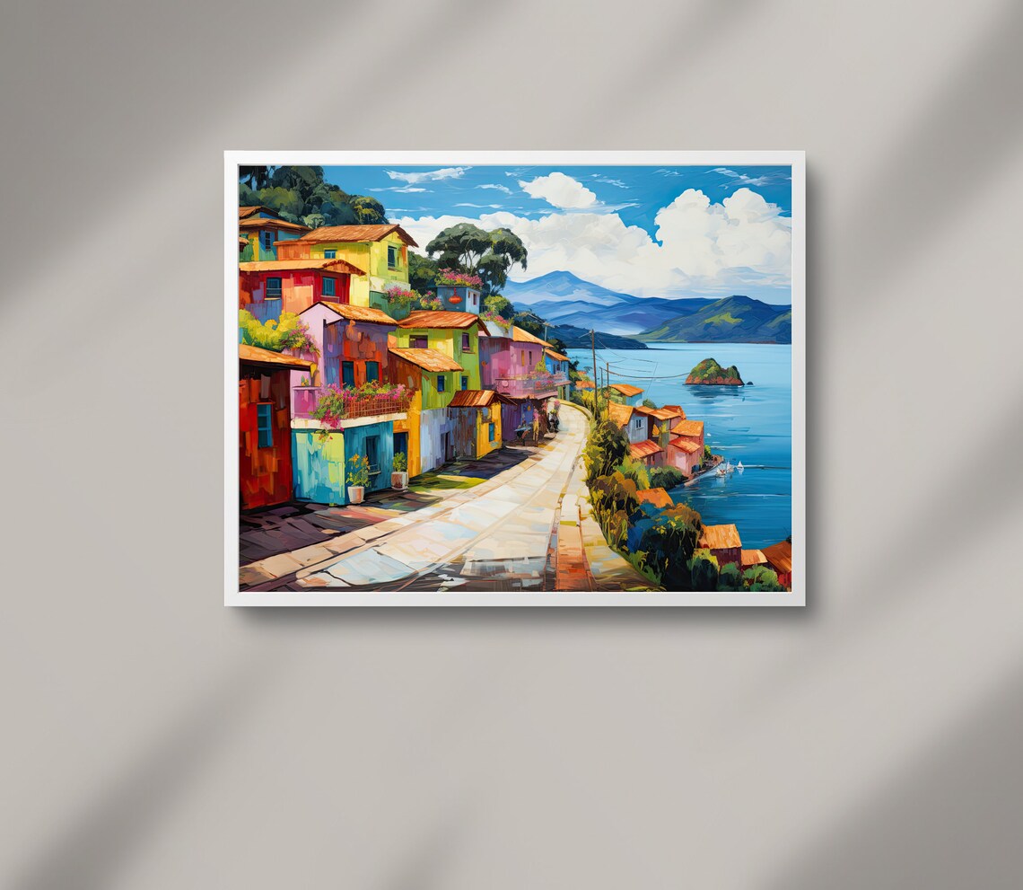 Guatape Colombia Lakeside Village Colourful Landscape Poster - Image 2