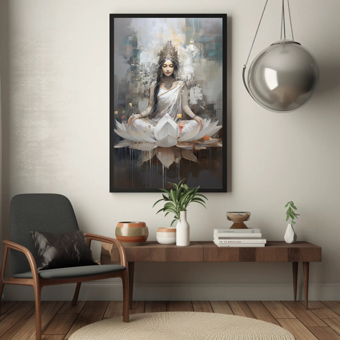 Goddess Lakshmi Abstract Poster Print, Hindu Art - Image 4