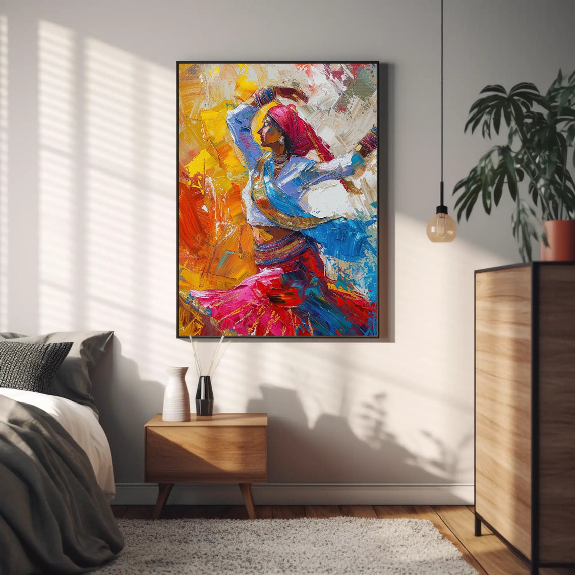 Spinning Indian Dancer In Pink And Blue Traditional Costume Poster - Image 4