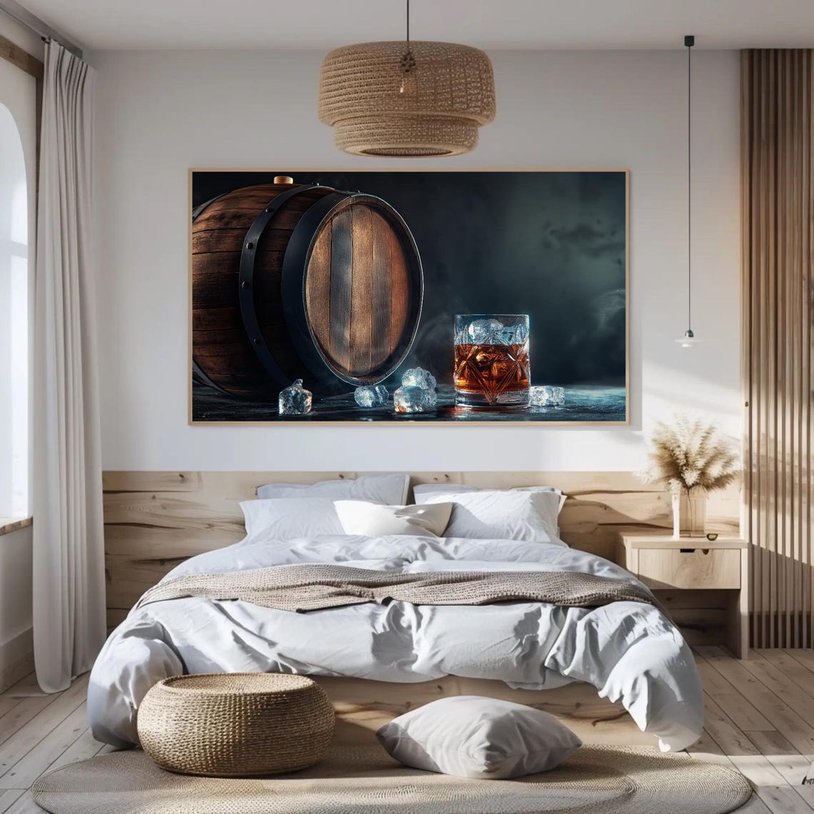 Whiskey Barrel with Crystal Glass Ice Dark Moody Bar Drink Poster - Image 4