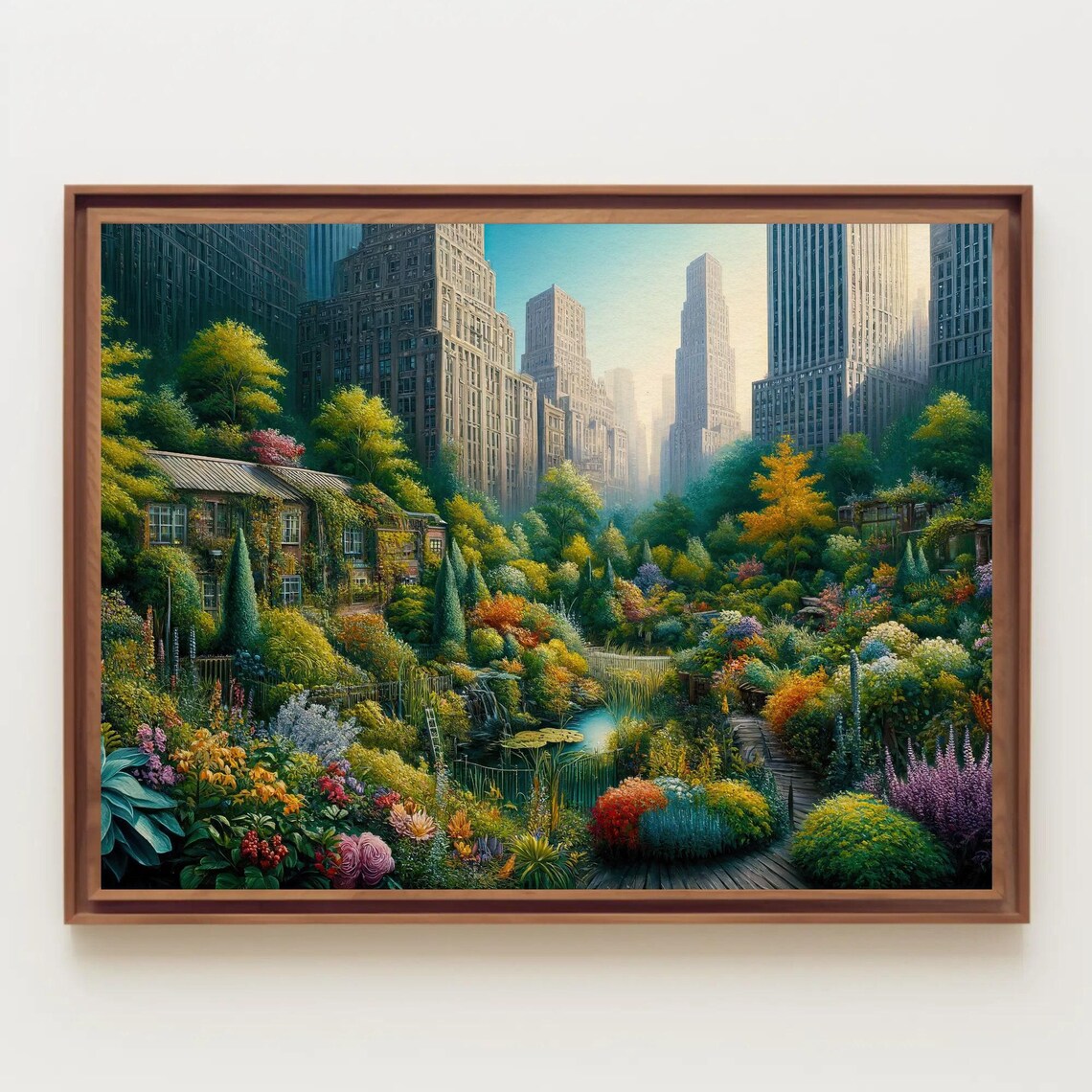 Dystopian City Reclaimed By A Garden Urban Jungle Art Poster - Image 5