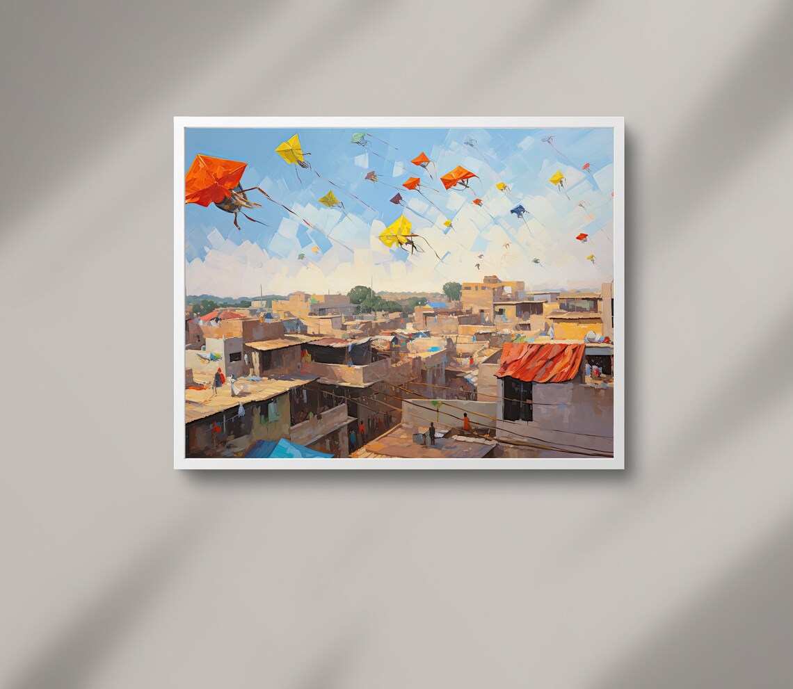 India Kite Festival Desi Art Print, Indian Home Decor - Image 2